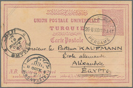 Turkey - Postal Stationery: 1900, 20 Pa Lilac Postal Stationery Card, Used With - Postwaardestukken