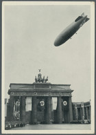 Thematics: Zeppelin: 1936, Olympiade 1936, S/w- Karte "Zeppelin über Brandenburg - Zeppelin