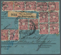 German Ship Post: 1889, 10 Pfennig Adler, Lebhaftrotkarmin, Massenfrankatur Von - Andere & Zonder Classificatie