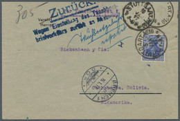 German Ship Post: 1917, Germania, 20 Pfg. Friedensdruck, Lilaultramarin, Als Ein - Andere & Zonder Classificatie