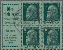 Bayern - Zusammendrucke: 1912, Markenheftchen-Blatt Mit Reklame "Ober-/ Rheinisc - Andere & Zonder Classificatie