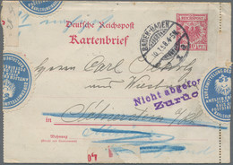 Deutsches Reich - Ganzsachen: 1898, 10 Pf K/A Kartenbrief Von Baden-Baden, 10.1. - Other & Unclassified