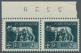 Dt. Besetzung II WK - Zara: 1943, 2,55 Lire Schwarzgrün Im Waagerechten Paar Vom - Occupazione 1938 – 45