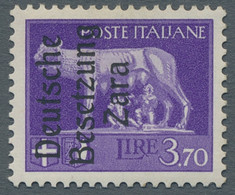 Dt. Besetzung II WK - Zara: 1943, 3,70 Lire Dunkelbläulichviolett Tadellos Postf - Occupazione 1938 – 45