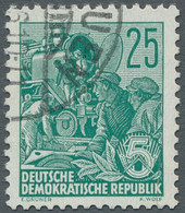 DDR: 1953, Fünfjahrplan II, 25 Pfg. Dunkelopalgrün Mit Dem Guten Wasserzeichen Y - Gebraucht