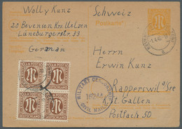 Bizone: 1946, Ganzsachenpostkarte Mit Wertstempel AM-Post 6 Rpf. Gelb Und Zusatz - Altri & Non Classificati