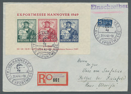 Bizone: 1949, "Exportmesse Hannover"-Block Entwertet Mit Sonderstempel "Hannover - Altri & Non Classificati