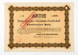 Alte Aktien / Wertpapiere: EUTIN-LÜBECK; 1905, Aktie Der "Eutin-Lübecker Eisenba - Unclassified
