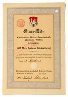 Alte Aktien / Wertpapiere: WALLWITZ-WETTIN; 1903, Stamm-Aktie Der "Kleinbahn-Akt - Unclassified