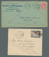 Canada: 1897-1902, Lot Of Nine Covers, A.o. "Map" Issue 2c., Small Victoria 8c. - Collections