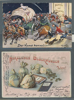 Ansichtskarten: 1899-1955 (ca.), Partie Von Etwa 110 Ansichtskarten Mit Diversen - 500 Cartoline Min.