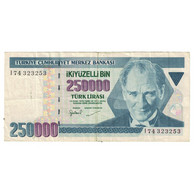 Billet, Turquie, 250,000 Lira, 1970, 1970-10-14, KM:207, TTB - Turkey