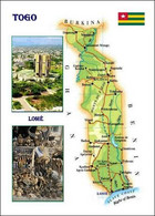 Togo Country Map New Postcard * Carte Geographique * Landkarte - Togo