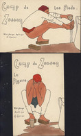 Guerre 14 Mail Art Dessins Sur Carton Pr Servir De CP Camp De Zossen Prisonniers Musulmans 1915 Weinberge 1915 G Gorrier - WW I