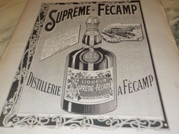 ANCIENNE PUBLICIT LIQUEUR SUPREME FECAMP 1902 - Alcools