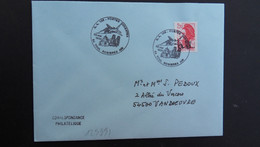 LETTRE TP LIBERTE 2,20 Surch. ECU 0,31 OBL.29 Mai 1988 54 TOUL ROSIERES AIR BA 136 PORTES OUVERTES - Militärische Luftpost