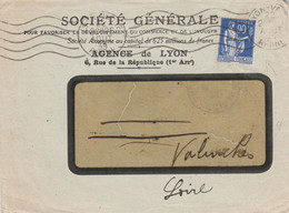 PAIX PERFORE S G SUR LETTRE A EN TETE DE LYON 1939 - Brieven En Documenten