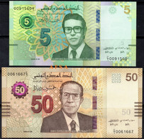 50 Dinars+5 Dinars 2022 UNC (FREE SHIPPING) // 50 Dinars+5 Dinars 2022 Neufs (Envoi Gratuit) - Tunisia