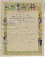 Argentina 1955 Wedding Luxury Telegram By Post Office To Laguna Paiva Couple In Typical Regional Costume Cactus House - Cartas