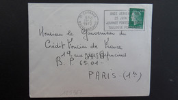 LETTRE TP M. DE CHEFFER 0,30 OBL.MEC.19-6 1972 31 CUGNAUX HAUTE GARONNE BASE AERIENNE 101 25 JUIN 1972 JOURNEE PORTES OU - Military Airmail