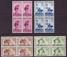 1949 TURKEY THE 5TH EUROPEAN WRESTLING CHAMPIONSHIPS BLOCK OF 4 MNH ** - Ungebraucht