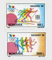 Romania 1998 The Olympic Winter Games Nagano Set Of 2 Stamps - Ongebruikt