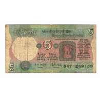 Billet, Inde, 5 Rupees, KM:80h, B - India