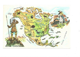 Chromo 14 X 9 Cm N°3 Amérique Du Nord Carte Geographie Pub: Chocolat Tobler  TB - Other & Unclassified