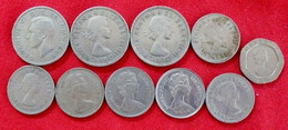 Angleterre Lot De 10 Pieces De Monnaie Schillings Pences - Other - Europe