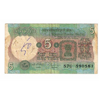 Billet, Inde, 5 Rupees, KM:80r, TB - India