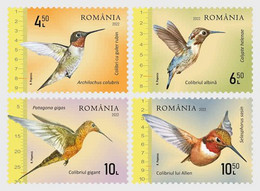 Romania 2022 Hummingbirds Set Of 4 Stamps - Ongebruikt