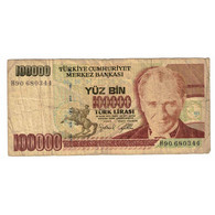 Billet, Turquie, 100,000 Lira, 1996-1998, KM:206, B - Turquie