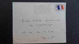 LETTRE TP DRAPEAU OBL.MEC. HEXAGONALE Tiretée 6-4 1966 78 VILLACOUBLAY AIR YVELINES - Military Airmail