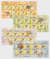 Romania 2022 Hummingbirds Set Of 4 Sheetlets Of 6 Stamps With 2 Labels Each - Nuevos