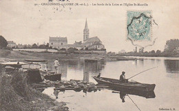CHALONNES-sur-LOIRE. - Les Bords De La Loire Et L'Eglise St-Maurille. Au Verso Cachet A. HUBERT St-CYR S/LOIRE - Chalonnes Sur Loire