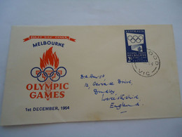 AUSTRALIA   COVER 1954   OLYMPIC  GAMES MELBOURNE1956 - Ete 1956: Melbourne