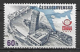 TCHECOSLOVAQUIE    -   Aéros   -   1976.   Y&T N° 72 Oblitéré.  Tour - Luchtpost