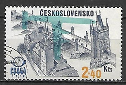 TCHECOSLOVAQUIE    -   Aéros   -   1976.   Y&T N° 75 Oblitéré.  Pont - Airmail