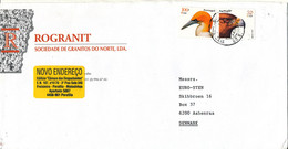 Portugal Cover Sent To Denmark 2001 BIRD On The Stamps - Covers & Documents