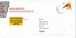 Portugal Cover Sent To Denmark Matosinhos 7-8-2000 Single Stamped BIRD - Covers & Documents