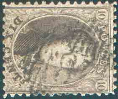 N°14 - Médaillon 10 Centimes Brun, Obl. D.28 ISQUE. R. - TB - 19823 - 1863-1864 Medaglioni (13/16)