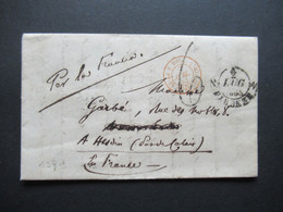 Italien 1858 Auslands Faltbrief Mit Inhalt Firenze - Hesdin Mit Taxstempel 6 Und Roter K2 Tosc 3 Pt. De Beauvoisin - Toscane