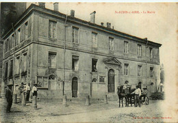 St Aubin Sur Aire * 1907 * Place Et La Mairie Du Village * Villageois - Autres & Non Classés