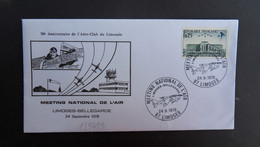 LETTRE AERO-CLUB DU LIMOUSIN TP ECOLE DE L'AIR 0,25 OBL.24.9.1978 87 LIMOGES MEETING NATIONAL DE L'AIR - Military Airmail