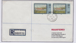 South Georgia 1986 Registered Cover With 50P 1983 Issue (pair) Ca King Edward Point 22 OC 1986 (BO191) - Géorgie Du Sud