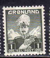 GREENLAND GRONLANDS GROENLANDIA GRØNLAND 1938 - 1946 KING CHRISTIAN X 1o MH - Neufs