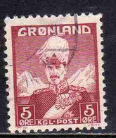 GREENLAND GRONLANDS GROENLANDIA GRØNLAND 1938 - 1946 KING CHRISTIAN X 5o  USED USATO OBLITERE' - Unused Stamps