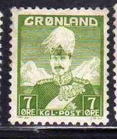GREENLAND GRONLANDS GROENLANDIA GRØNLAND 1938 - 1946 KING CHRISTIAN X 7o  USED USATO OBLITERE' - Unused Stamps