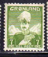 GREENLAND GRONLANDS GROENLANDIA GRØNLAND 1938 - 1946 KING CHRISTIAN X 7o  USED USATO OBLITERE' - Neufs