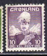 GREENLAND GRONLANDS GROENLANDIA GRØNLAND 1938 - 1946 KING CHRISTIAN X 10o  USED USATO OBLITERE' - Neufs